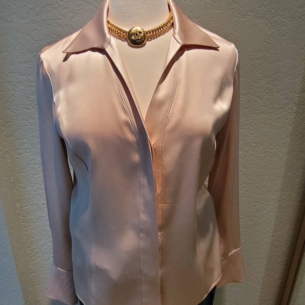 LAFAYETTE 148 NEW YORK Pink Silk Blouse Size 6